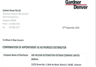 Phân phối sản phẩm Gardner Denver