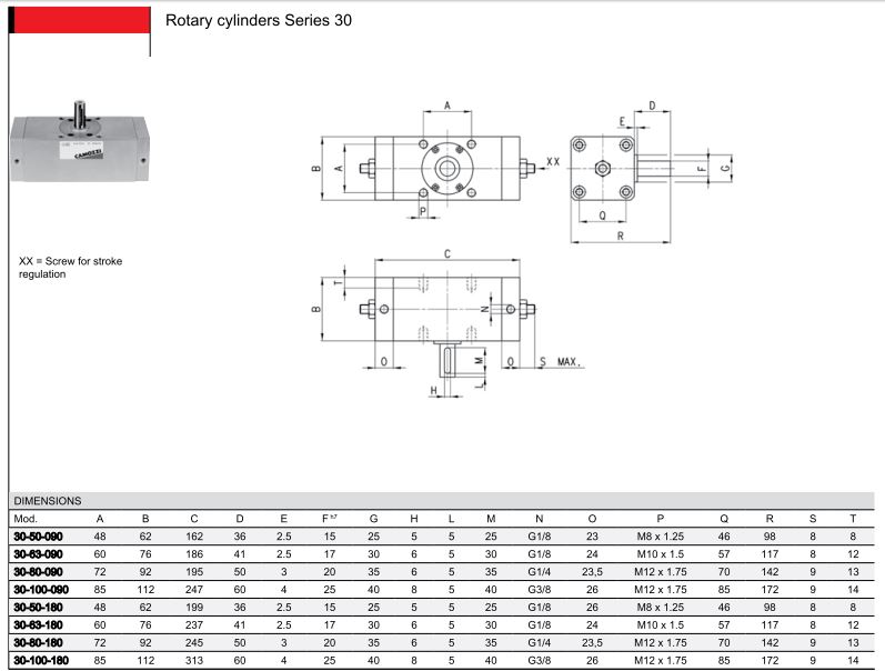 xy lanh khí nén camozzi series 30